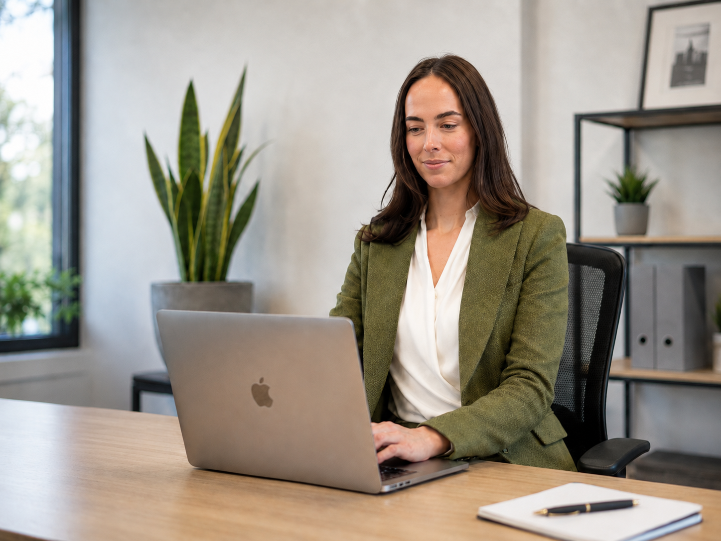 Florence werkt een planning uit aan tafel